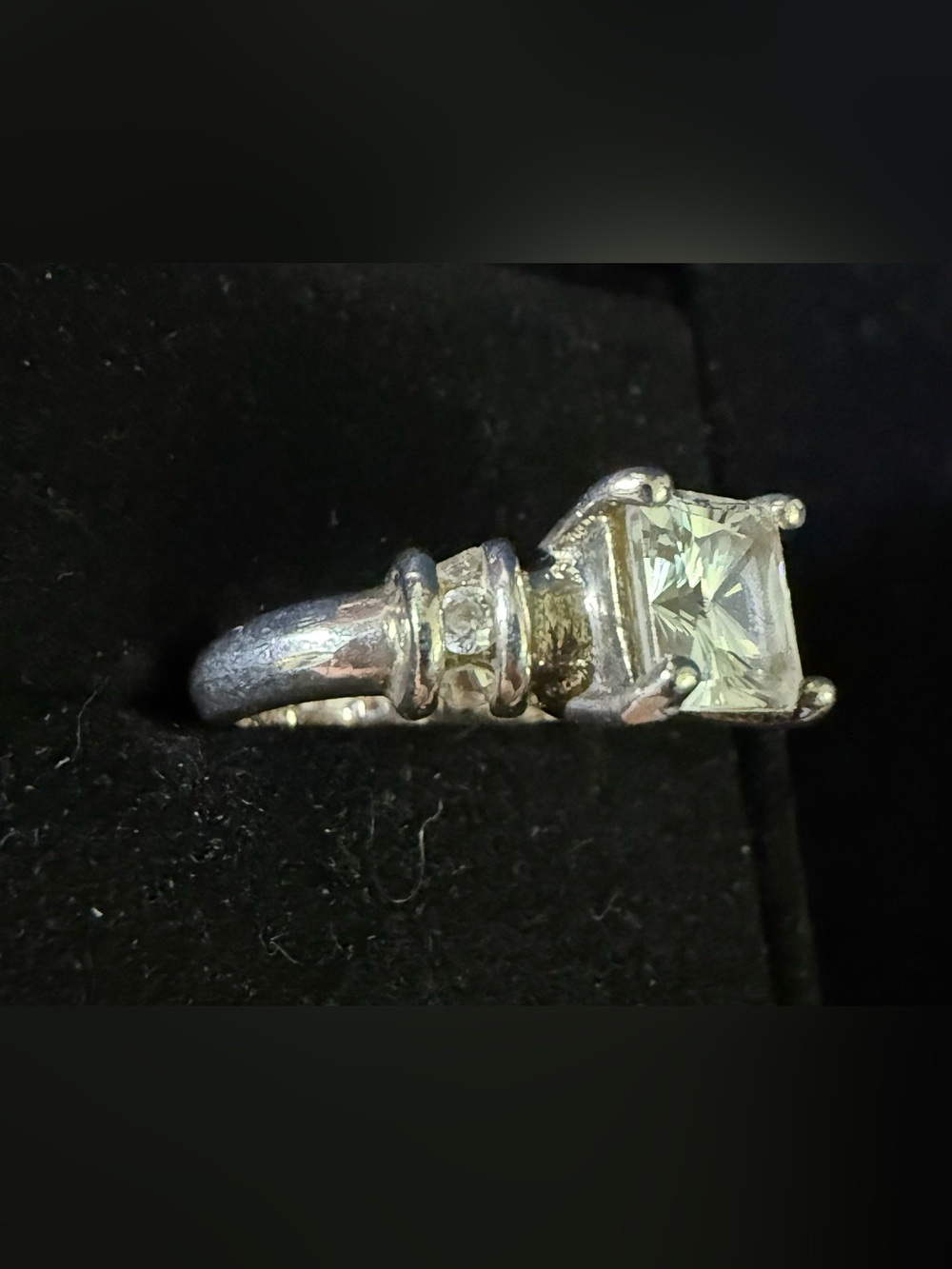 Sterling Silver CZ Engagement Ring